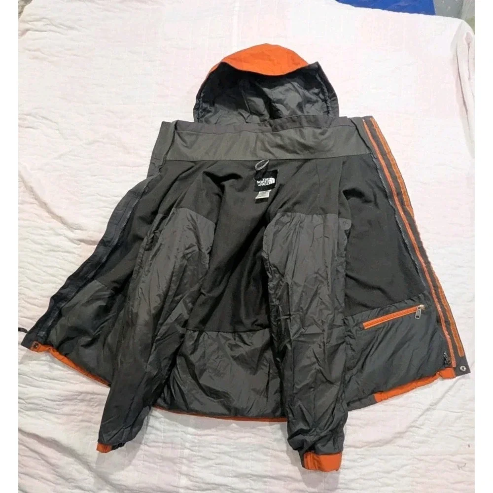 THE NORTH FACE Men's Small Orange Gore-Tex Waterproof Ripstop Rain Jacket Hooded